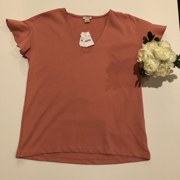 J. Crew Factory Tops - J. Crew Factory NWT Flutter-V-neck shirt Sz S